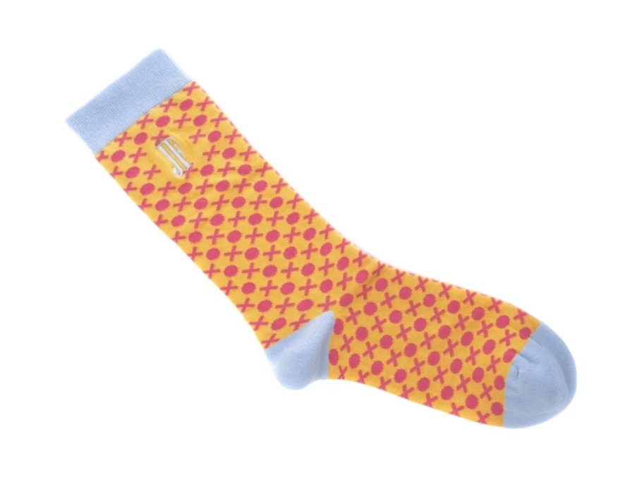 Fluevog Shoes Xo Vog Socks | Yellow/Red Printed Ankle Socks for Men & Women