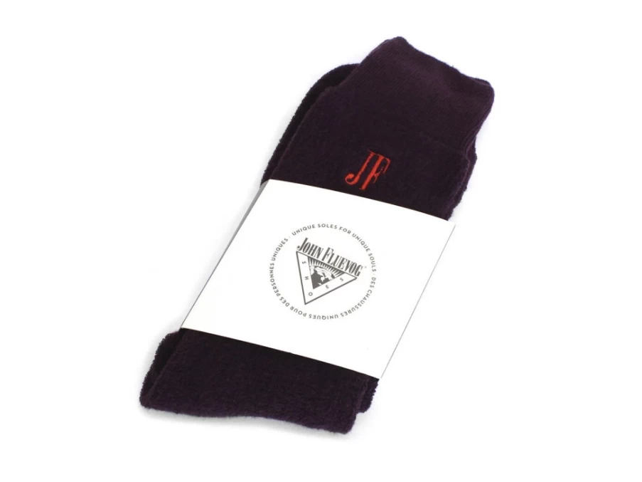 Fluevog Shoes Oizo Vog Soft Terry Socks for Men & Women - Comfortable Purple Socks