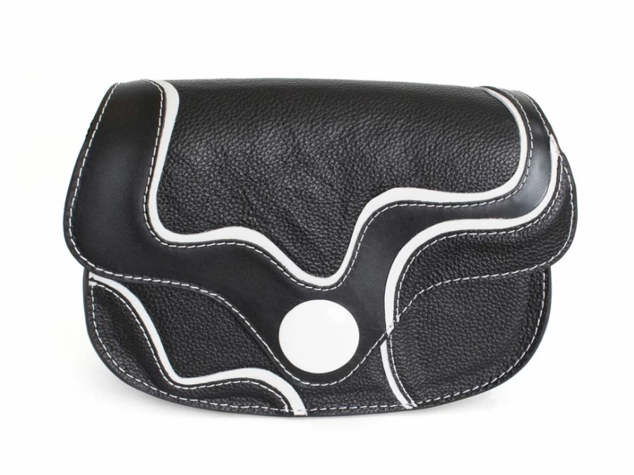Fluevog Shoes Rosanna Black/White Leather Shoulder Bag for Women