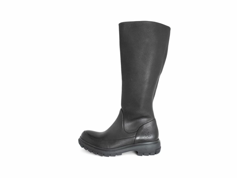Fluevog Shoes Samedi Tall Black Zip-Up Boots for Women | Waterproof Leather Ankle Boots