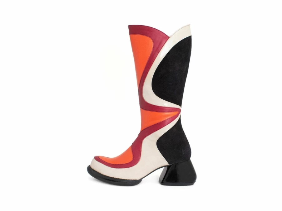 Fluevog Shoes Warhol Raspberry Multi Leather Boots