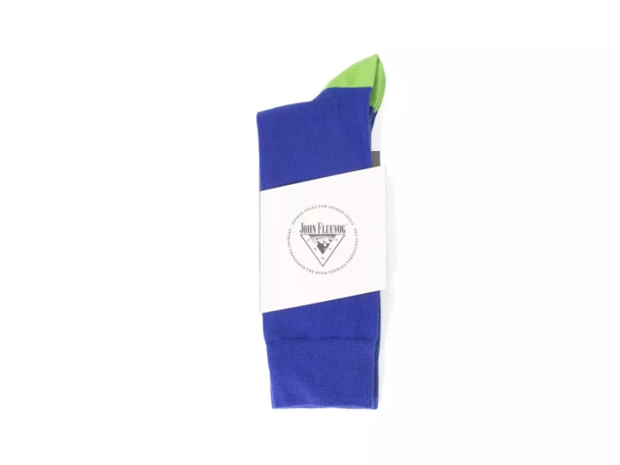 Fluevog Shoes Blue Green Floral Freddy Socks | Toph Vog Style Socks for Men & Women
