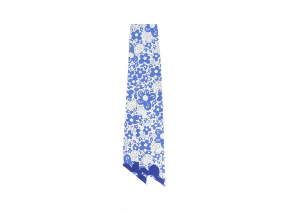 Blue Floral Rebel Petal Scarf | Floral Tie Scarf by Fluevog Shoes
