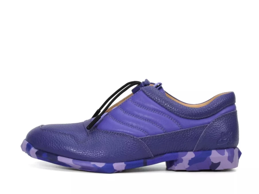 Fluevog Shoes Meridian Purple Slip-On with Plastic Toggle - Stylish & Comfortable