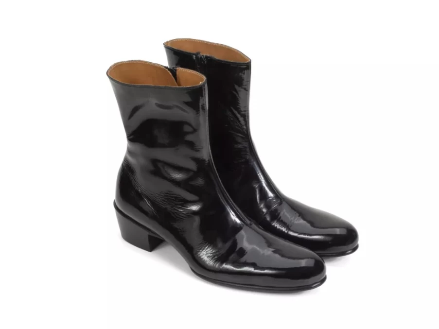 Fluevog Shoes Finn Black Leather Zip-Up Boots for Men/Women