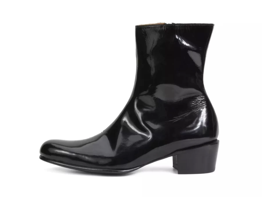 Fluevog Shoes Finn Black Leather Zip-Up Boots for Men/Women