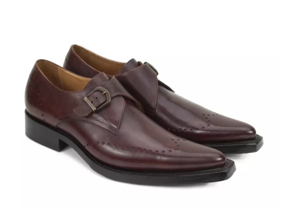 Fluevog Shoes Nordfjord Brown Single Monk Strap Dress Shoes for Men