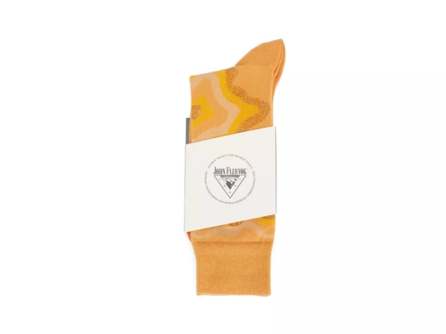 Fluevog Orange Pan Vog Pattern Socks | Stylish and Comfortable Footwear