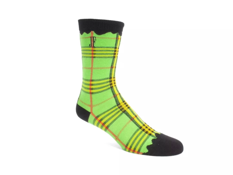 Fluevog Hazel Vog Green Knit Plaid Socks | Warm Winter Socks for Men & Women